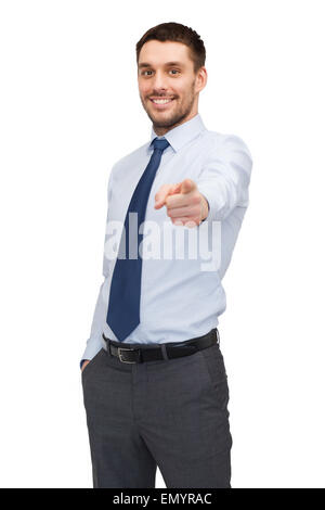 Beau buisnessman face à vous Banque D'Images