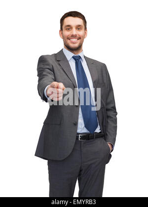 Beau buisnessman face à vous Banque D'Images