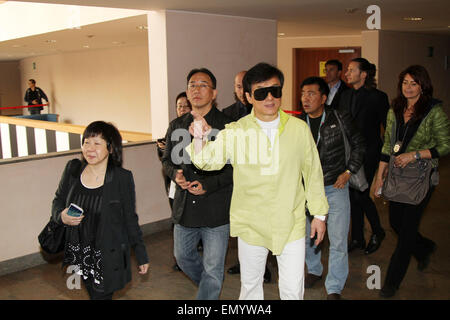 Udine, Italie. 24 avril, 2015. Kungfu Hong Kong star et l'acteur Jackie Chan est arrivé pour une conférence de presse pour son film 'dragon' 17ème Far East Film Festival (le festival du film pour le cinéma asiatique populaire 23 avril- 2 mai) le 24 avril 2015 au Nuovo Giovanni da Udine Theatre à Udine. Credit : Andrea Spinelli/Alamy Live News Banque D'Images