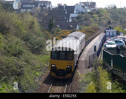 L'Europe, Royaume-Uni, Angleterre, Devon, exe train estuaire Banque D'Images