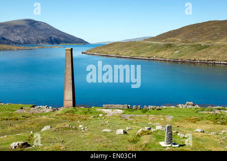 Ancienne usine baleinière en ruine sur l'île de Harris, Scotland Banque D'Images