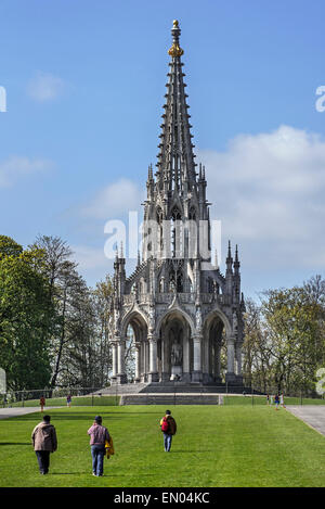 Monument de la Dynastie pour le Roi Léopold I en style néo-gothique flamboyant à Laeken, près de Bruxelles, Belgique Banque D'Images