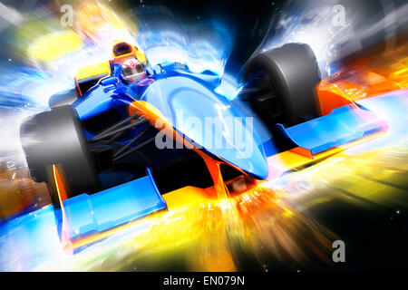 F1 le bolide avec effet de lumière. Race car sans nom de marque est conçu et modélisé par moi-même Banque D'Images