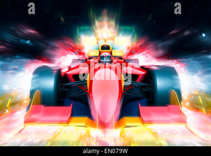 F1 le bolide avec effet de lumière. Race car sans nom de marque est conçu et modélisé par moi-même Banque D'Images