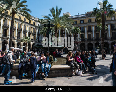 Placa Reial, Barcelone, Espagne Banque D'Images