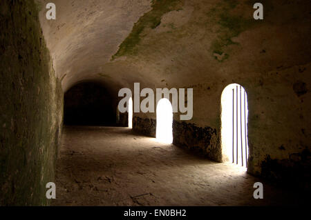 Cellule Esclave Esclave à Elmina, Château d'Elmina, Ghana, Afrique de l'Ouest. Banque D'Images