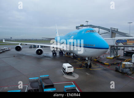 Avion de KLM à Schiphol Banque D'Images