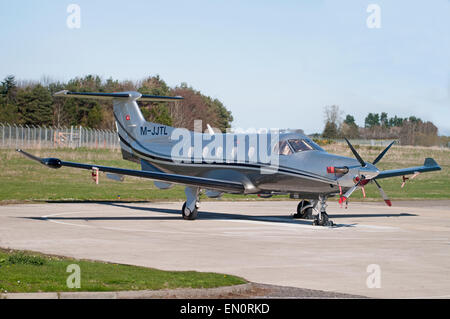 Le Pilatus PC-12 est un avion de transport de passagers et de turbopropulseurs. 9695 SCO. Banque D'Images