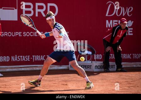 22 avril 2015 : Daniel GIMENO TRAVER-ESP en action pendant le tournoi ATP BRD Nastase Tiriac Trophy de BNR Arenas, Roumanie ROU. Catalin Soare/www.sportaction.ro Banque D'Images