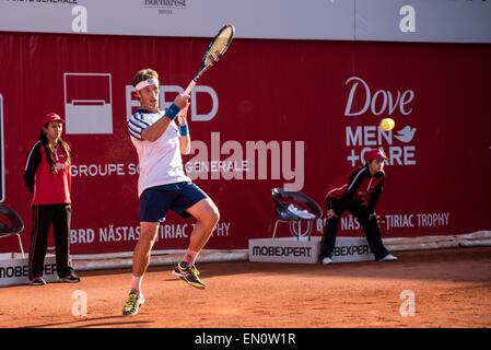 22 avril 2015 : Daniel GIMENO TRAVER-ESP en action pendant le tournoi ATP BRD Nastase Tiriac Trophy de BNR Arenas, Roumanie ROU. Catalin Soare/www.sportaction.ro Banque D'Images