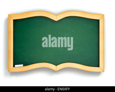 Concept de l'éducation. Tableau noir en forme de livre vert. 3d Banque D'Images