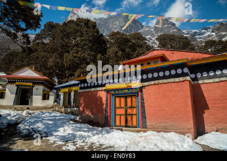 Village de Khumjung, monastère dans la région de l'Everest, au Népal Banque D'Images