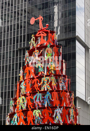 Singapour - 6 août 2014 : Détail de la sculpture de l'élan à Singapour. Il a été conçu par David Gerstein et ses est Singapour Banque D'Images