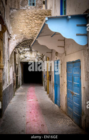 Les détails architecturaux de la vieille ville d'Essaouira, Maroc Banque D'Images