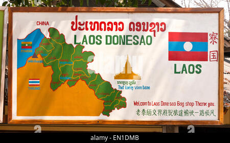 Don Sao island, le Laos, le Triangle d'or, entre la Thaïlande, le Myanmar et le Laos. Historiquement un médicament zone commerciale. Banque D'Images