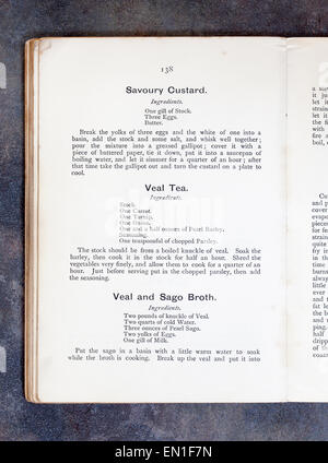 Livre de Recettes de cuisine ordinaire par Mme Charles Clarke pour le National Training School for Côté Cuisine Banque D'Images