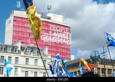 L'espoir sur la peur Rally, George Square, Glasgow. 25 avril, 2015 Banque D'Images