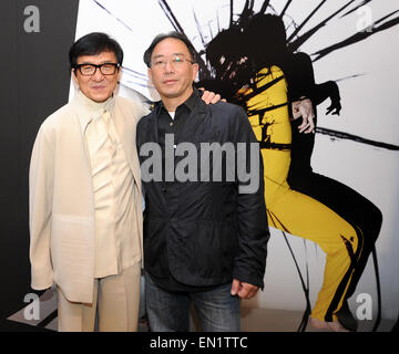Far East Film Festival 17e (FEFF17). Le Hong Kong star, l'acteur Jackie Chan (C) et le Hong Kong Daniel Lee (R) Banque D'Images
