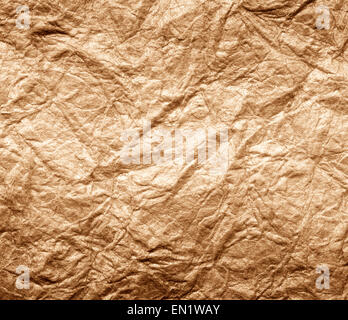 La texture du papier feuille de papier brun. Feuilles de papier froissé Banque D'Images