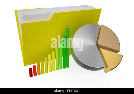 Avec les graphiques dossier isolé sur fond blanc Banque D'Images