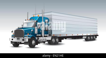 Camion de livraison commerciale américaine. Vector illustration Illustration de Vecteur