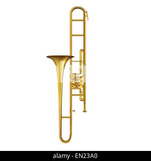 Le trombone isolé sur fond blanc. Vector illustration Illustration de Vecteur