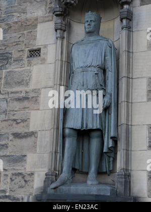 À Bruce Memorial 1, Robert the Bruce, le château d'Édimbourg, Écosse, Royaume-Uni. Banque D'Images