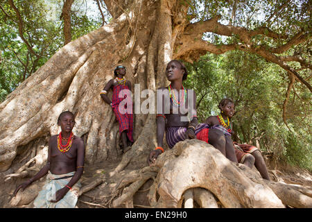 Dasanesh tribu en Ethiopie Banque D'Images