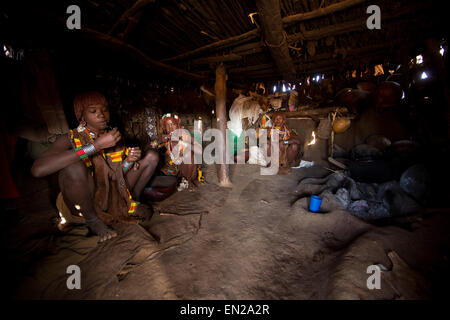 Tribu Hamer en Ethiopie Banque D'Images