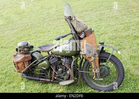 L'Armée US moto Harley Davidson WLA Liberty Belle 9 (affichage de la taxe routière UK Licence pour 2011) Banque D'Images