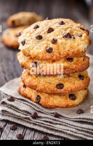 Oastmeal cookies au chocolat Banque D'Images