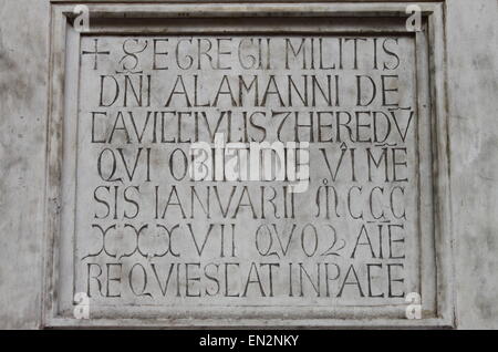 Inscription latine antique à Florence, Italie Banque D'Images