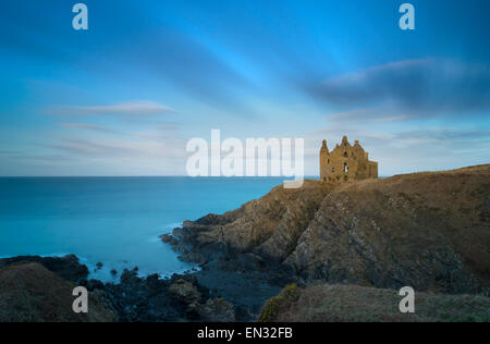 Château à Portpatrick Dunskey, Dumfries et Galloway, Écosse, Mars 2015 Banque D'Images