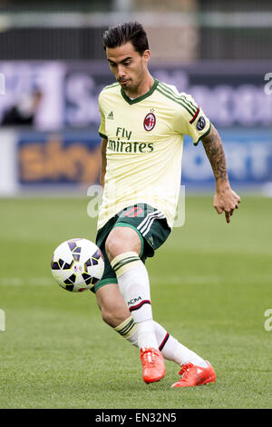 Udine, Italie. Apr 25, 2015. Suso (Milan) Football/soccer : Italien 'Serie' une correspondance entre l'Udinese 2-1 AC Milan au Stadio Friuli à Udine, Italie . © Enrico Calderoni/AFLO SPORT/Alamy Live News Banque D'Images