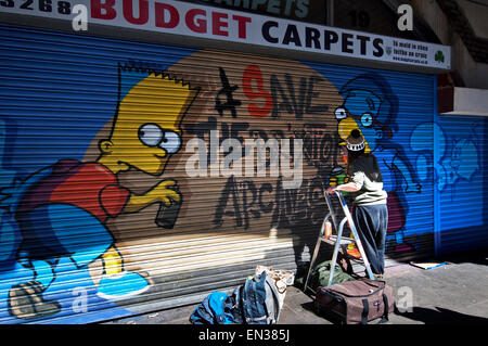 Récupérer de l'anti-gentrification Brixton campagne pour sauver les boutiques sous arcades en fer Railton Road South London Brixton Banque D'Images