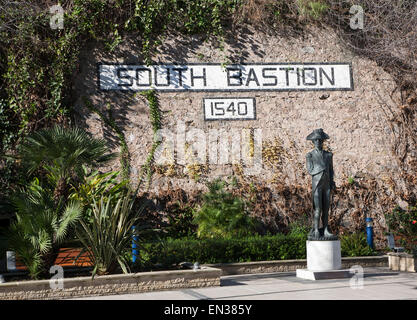 Statue de l'Amiral Lord Nelson à Bastion du Sud, Gibraltar, la terroritory en Europe du sud Banque D'Images