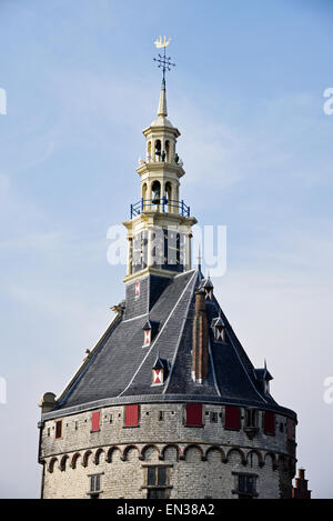 Hoofdtoren, tour principale au port, Hoorn, province de la Hollande du Nord, Pays-Bas Banque D'Images
