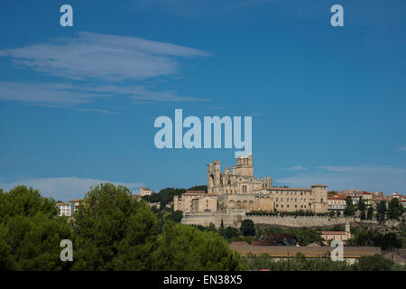 Cathédrale Saint-Nazaire, centre historique, Beziers, Languedoc-Roussillon, Aude, France Banque D'Images