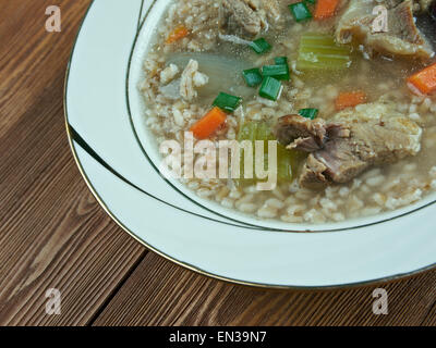 Graupensuppe - Soupe à l'orge allemand close up Banque D'Images