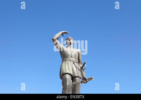 Vasco Núñez de Balboa statue, Jerez de los Caballeros, en Espagne. Il a été le découvreur de l'Océan Pacifique Banque D'Images