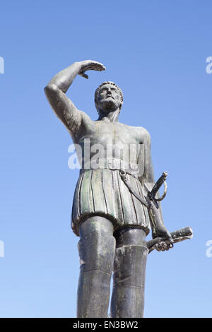 Vasco Núñez de Balboa statue, Jerez de los Caballeros, en Espagne. Il a été le découvreur de l'Océan Pacifique Banque D'Images