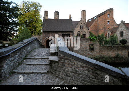 Belgique, Bruges, Hof Arents, pont de Bonifacius Banque D'Images