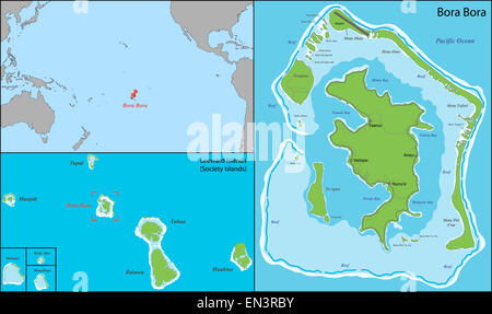 Carte de bora bora Banque D'Images