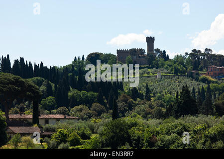 Italie, Florence, château sur une colline Banque D'Images