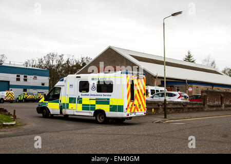 La NHS Ambulance Service écossais East dépôt Central est situé au 76 route de l'École de l'ouest de Dundee, Royaume-Uni Banque D'Images