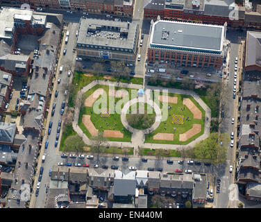 Park Square et du principal quartier des affaires, le centre-ville de Leeds, avril 2015, West Yorkshire, dans le Nord de l'Angleterre, Royaume-Uni Banque D'Images