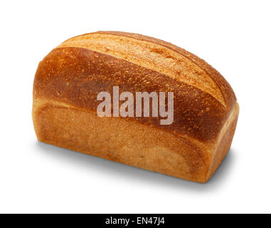 Miche de pain de blé entier isolé sur fond blanc. Banque D'Images
