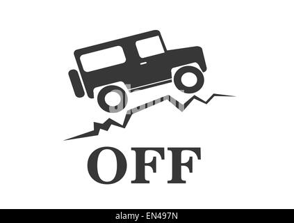 Vintage ancien signe offroad - animation vectorielle Banque D'Images