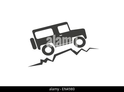 Vintage ancien signe offroad - animation vectorielle Banque D'Images