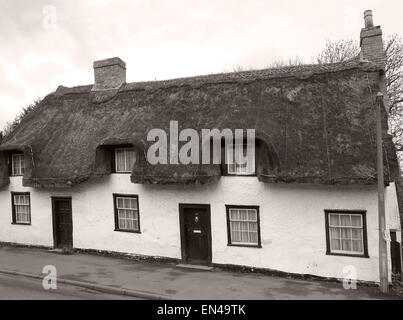 Cottages historiques dans les villages de Cambridgeshire, le 25 avril 2015 Banque D'Images